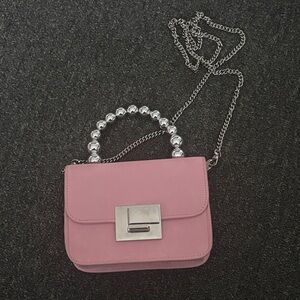 Pink Chain Handle Women's Bag